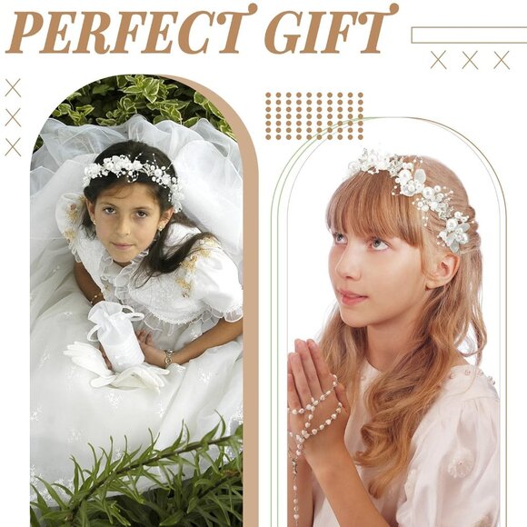 Flower Girl Headband Rhinestone Crystal Bridal Hair Accessory for Girls - Picture 3 of 7